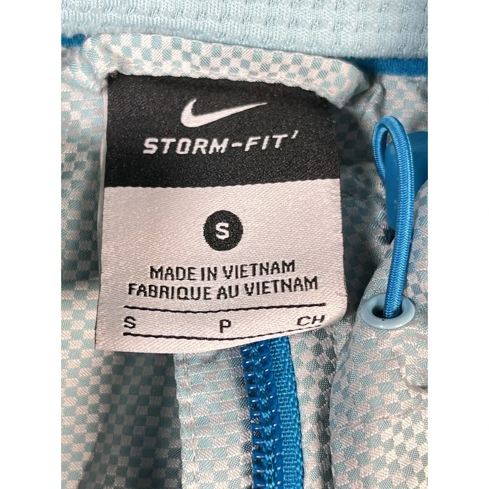 Nike Jacket Small Blue Storm Fit Full‎ Zip Hooded Windbreaker Running